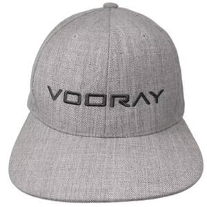 Vooray Snapback Gray Green Hat One Size Flat Brim Wool Blend Embroidered Logo